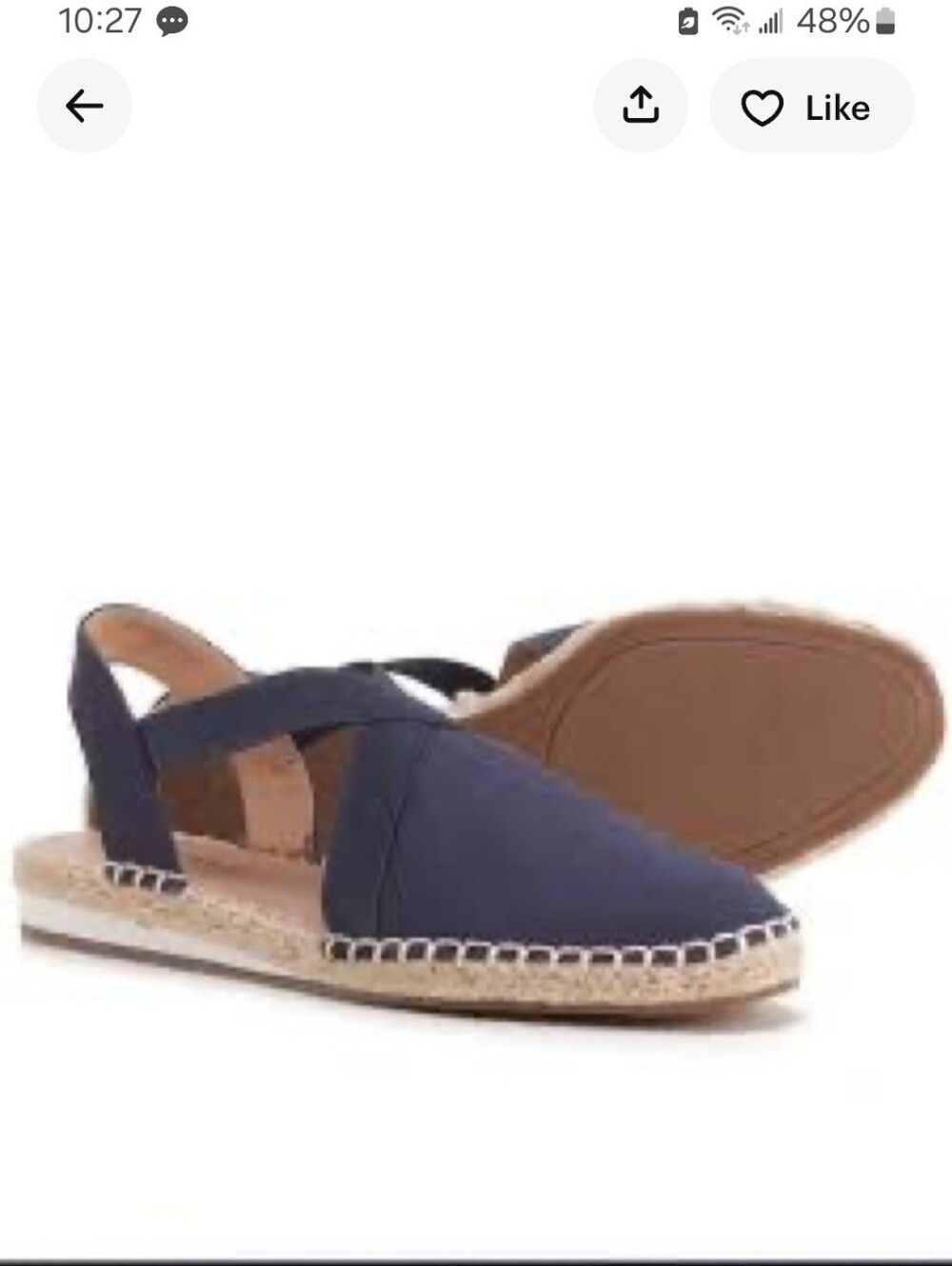 Lucky Brand Women’s Navy Slingback Espadrille Flats